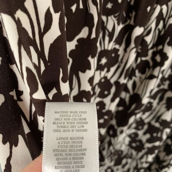 BCBGMaxazria Mini Dress Women's Medium Brown Floral Square Neck Short Sleeve - Picture 8 of 10